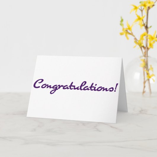 Lila Skript-Glückwunsch-Feier Karte (Gelbe Blume)