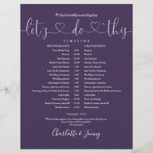 Lila Skript Herz Hochzeitsplan Zeitplan