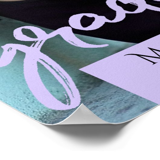 Lila Skript | Lavendel Foto Keepake Poster (Ecke)