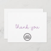 Lila Skript-Logo Dankeskarte (Vorne/Hinten)