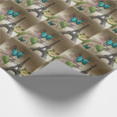 lila skripte moderne Vintage paris eifftower Geschenkpapier (Ecke)