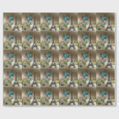 lila skripte moderne Vintage paris eifftower Geschenkpapier (Flach)