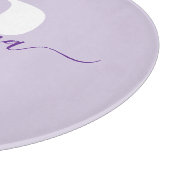 Lila Skriptname Fett Monogram Schneidebrett (Ecke)