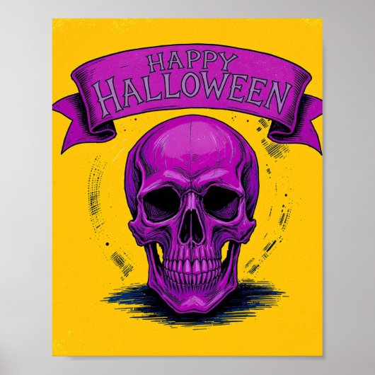 Lila Skull Halloween Poster (Vorne)