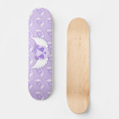 Lila Skull mit Flügelskateboard Skateboard (Vorderseite)