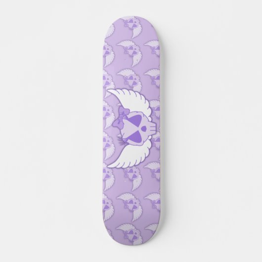 Lila Skull mit Flügelskateboard Skateboard (Vorne)