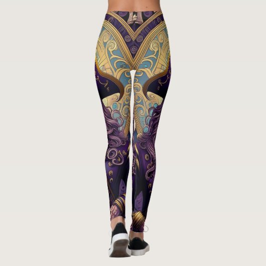 Lila Skull Pirate Leggings (Rückseite)