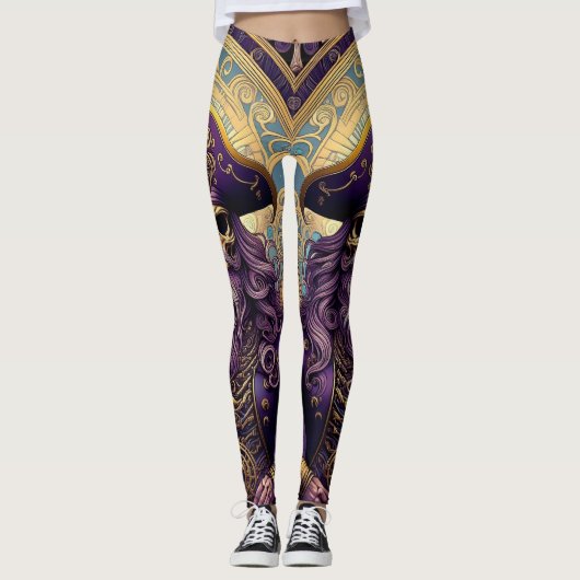 Lila Skull Pirate Leggings (Vorderseite)