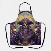 Lila Skull Pirate Schürze (Vorderseite)