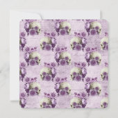 Lila Skulls Gothic Junggeselinnen-Abschied lädt ei Einladung (Rückseite)