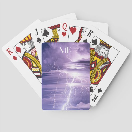 Lila Sky-Blitze - kundenspezifisch Spielkarten (Rückseite)