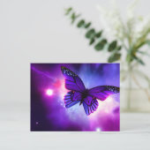 Lila Sky Butterfly Postkarte (Stehend Vorderseite)
