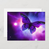 Lila Sky Butterfly Postkarte (Vorne/Hinten)