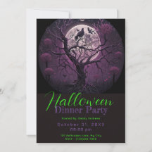 Lila Sky Full Moon Bird Halloween Party