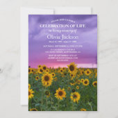 Lila Sky & Sunflowers | Feiern des Lebens Einladung (Vorderseite)