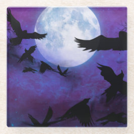 LILA SKY VULON MOON BLACK HALLOWEEN KROWS GLASUNTERSETZER