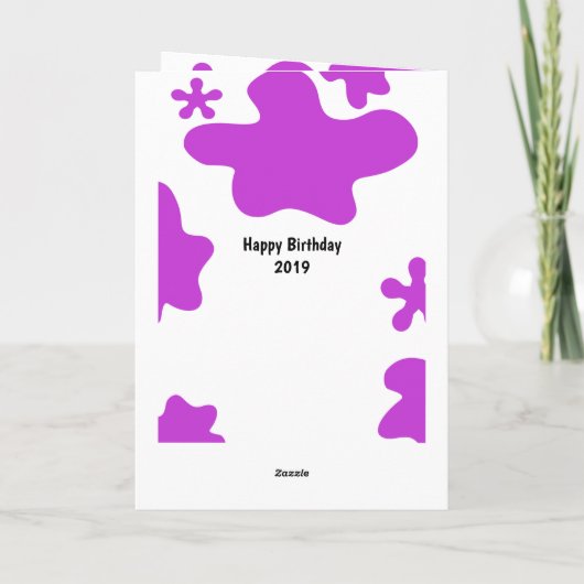 Lila Slide 6. Geburtstag Karte (Rückseite)