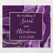 Lila Sliver Agate Hochzeitspazierweg Weinroute Men Schaumweinetikett (Einzelnes Label)