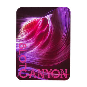 Lila Slot-Canyon Rosa Text oder Ihr Foto & Text Magnet