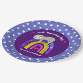 Lila Sloth Boho Rainbow Birthday Niedlich Paper Pappteller (Schrägansicht)