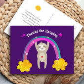 Lila Sloth Boho Rainbow Birthday Niedlich Vielen D Postkarte
