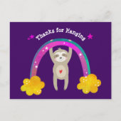 Lila Sloth Boho Rainbow Birthday Niedlich Vielen D Postkarte (Vorderseite)