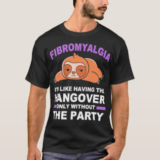 Lila Sloth Funny Fibromyalgia Nickerchen T-Shirt