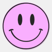 Lila Smiley One Happy Typ/Gal Birthday Stickers (Vorderseite)