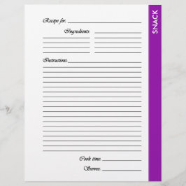 Lila SNACK 2-seitige Rezeptseiten