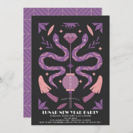 Lila Snake 2025 Lunar/Chinesisches Neujahrsfest Pa Einladung