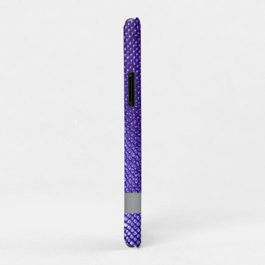 Lila Snakeskin Digital Leather Silver Metal Case-Mate iPhone Hülle (Hinten/Rechts)