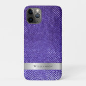Lila Snakeskin Digital Leather Silver Metal Case-Mate iPhone Hülle (Rückseite)