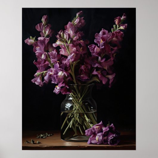 Lila Snapdragon Blume Art Print Poster (Vorne)