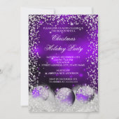 Lila Snow Bauble Weihnachtsfeier Einladung (Vorderseite)
