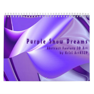 Lila Snow Dreams, Abstrakt Fantasy 3D Art Kalender