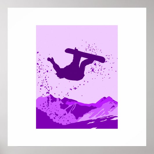Lila Snowboard-Logo Poster (Vorne)