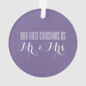 Lila Snowflake Banner Foto Ornament (Rückseite)