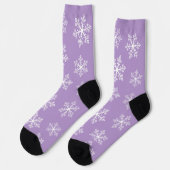 Lila Snowflake-Crew-Socken Socken (Linkes Detail)