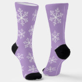 Lila Snowflake-Crew-Socken Socken (Gewinkelt)