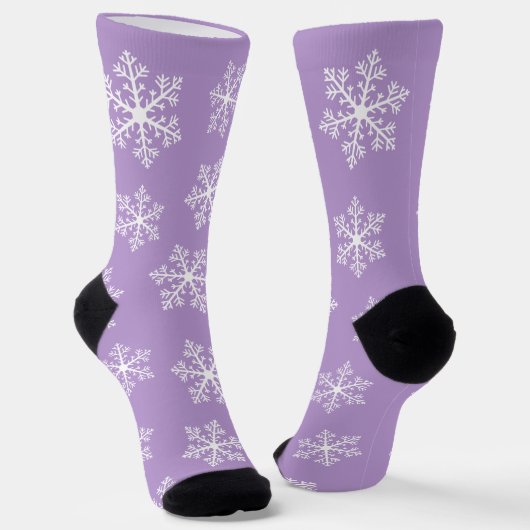 Lila Snowflake-Crew-Socken Socken (Gewinkelt)