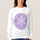 Lila Snowflake Festive Sweatshirt (Vorderseite)