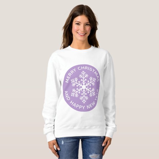 Lila Snowflake Festive Sweatshirt (Vorne ganz)