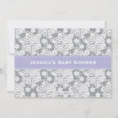 Lila Snowflake Mobile Crib Babydusche Einladung (Rückseite)