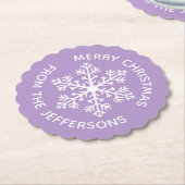 Lila Snowflake Paper-Untersetzer Untersetzer (angewinkelt)