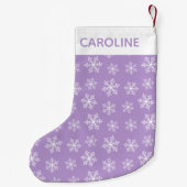 Lila Snowflake Weihnachten Strumpf Kleiner Weihnachtsstrumpf (Rückseite)