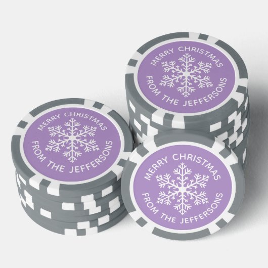 Lila Snowflake Weihnachts Poker Chips (Stapel)