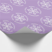 Lila Snowflake Weihnachts-Wrapper Geschenkpapier (Ecke)