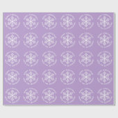 Lila Snowflake Weihnachts-Wrapper Geschenkpapier (Flach)