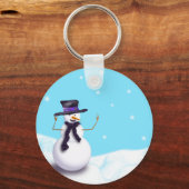 Lila Snowman Schlüsselanhänger (Vorderseite)