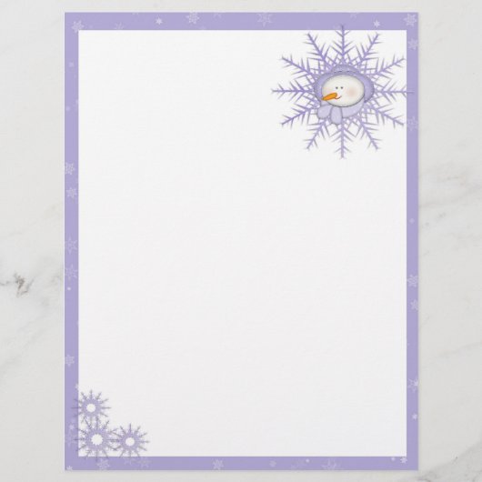 Lila Snowman Snowflakes (Vorderseite)
